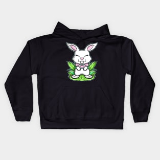 Smilling Easter Bunny With Hare Teeth On Easter Kids Hoodie